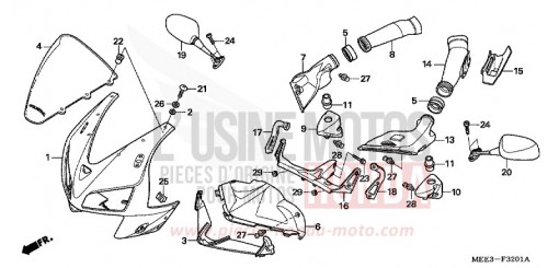 OBERER WINDLAUF (CBR600RR5/6) CBR600RR6 de 2006